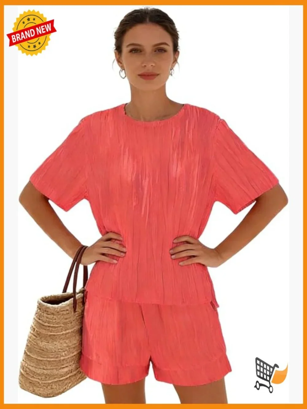 Womens 2 Piece Loungewear Set Shorts with Pockets Summer Matching Outfit